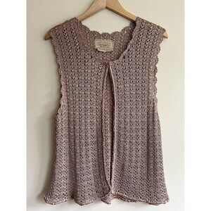 Double D Ranch Gold Crochet Vest | Size Large